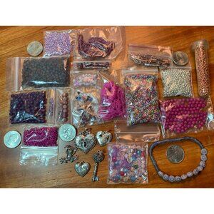 Huge Assortment of Beads & Charms For Jewelry Crafting